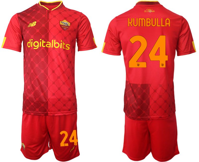 Men 2022-2023 Club AS Rome home red 24 Soccer Jersey